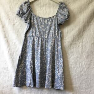 Altar'd State Blue Floral Short Sleeve Dress